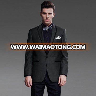 Wedding dress suit for men 100% wool one buttons Peak lapel grey Tuxedos