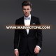 New style wedding dress suit for men 70% wool Peak lapel one buttons black Tuxedos