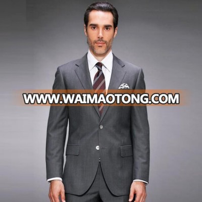 100% wool two buttons Notch Lapel Grey herringbone 2 piece men suits